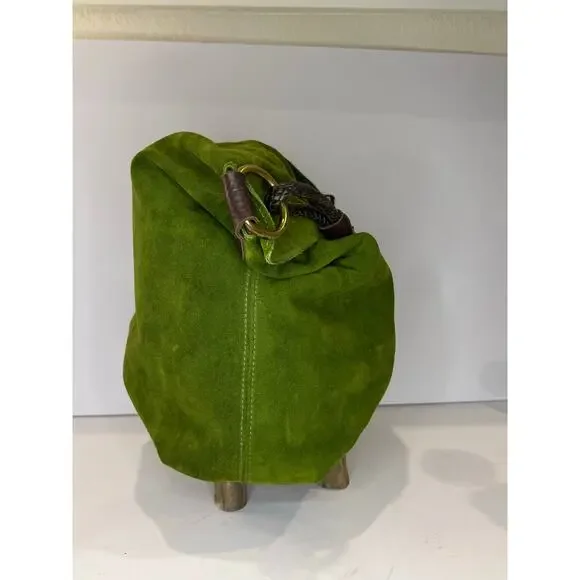 Henri Lou Green Y2K seude Hobo Bag  Euc - Picture 5 of 9